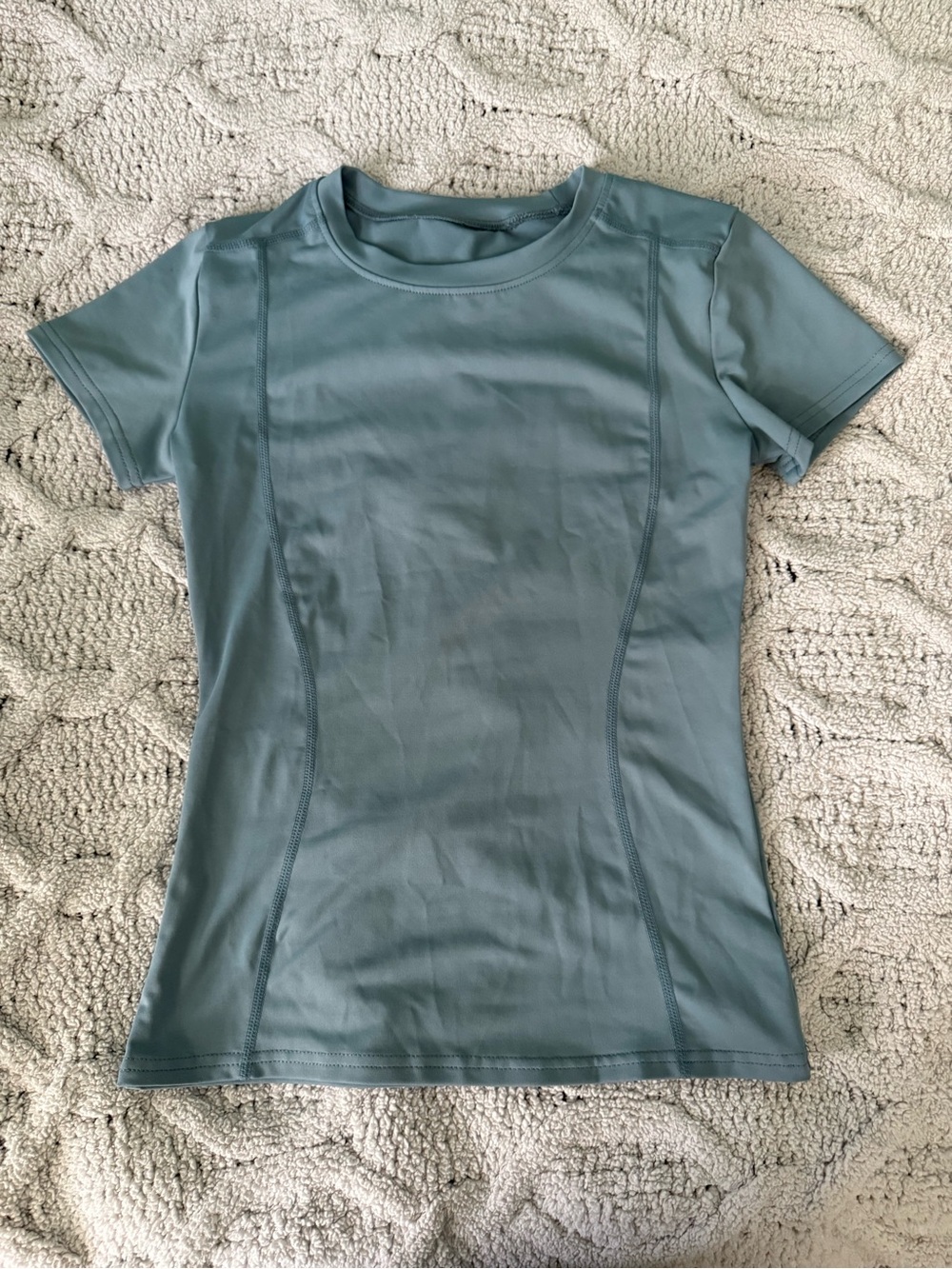 Bundle Women’s Active Short-Sleeve Performance Top — Dusty Teal and Black